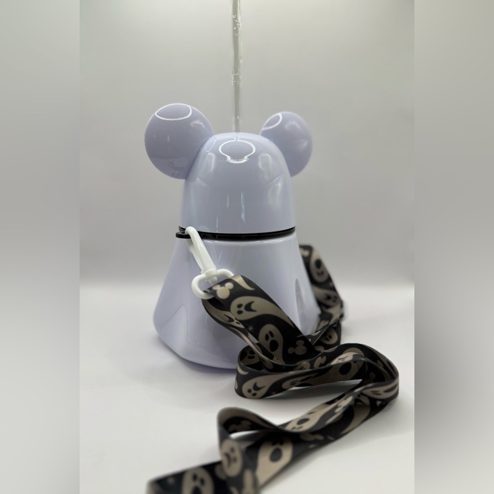 Disney Halloween Mickey Mouse Ghost Water Bottle With Strap - Picture 4 of 6